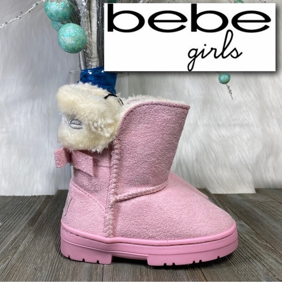 bebe Girls Mid Calf Suede Winter Boots Embellished with Fur Cuff & Back Bow
SZ 7 - Picture 3 of 10
